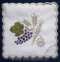EU　HLCR120-129  教会典礼用　カリスリネン４点セット　ぶどうとこむぎ　Chalice's linen set　