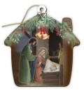 イタリア　 FBNATALE1382-3  キリスト降誕のシーンのある小屋の形をしたクリスマスオーナメント