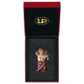 ULPE WOOD ART　イタリア　木彫   リュートの天使　６センチ　HEART ANGEL WITH LUTE WITH GOLD STRING + CASE　UP140002E6