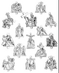 ロザリオ製作用　十字架の道行き　１５留　メダイセット　Way of the cross , 15 stations