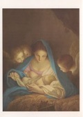 名画　イタリア　イタリア・ミラノ　クリスマスカード 　カルロマラッタ　聖母子　定型　C1601