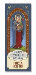FRATELLI BONELLA　イタリア　金箔押紙のしおり   FB185-208　絶えざる御助けの聖母　　 5.5 x 15 Cm　