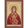 イタリア　ご絵ビサンチン様式　紙イコン　HLI2008  知恵の聖母　紙裏白　１３．７×７．５センチ
