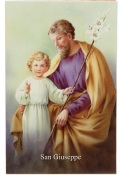 HOLYART　SA002082 イタリア　ご絵 　　聖ヨセフ　１２．５×７．５センチ　裏白