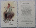 HOLYART　SA002093   イタリア　飾りエンボス厚紙加工　ご絵　復活　6.8x 10.5Cm　裏外国語の祈り