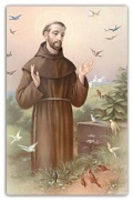FRATELLI BONELLA　イタリア　紙のご絵　FBIRIS-2130  アッシジの聖フランシスコ  裏白手判サイズ　9 x 14 cm