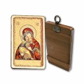 ギリシャイコン　LAL33160　壁掛け　聖母子　Wooden Icon with crossbeams box included, cm. 12x7.5 - MADONNA TENEREZZA ROSSO