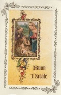 FRATELLI BONELLA　イタリア　金箔押 封筒つきご絵カード　FB362-4  180-11   封筒付き キリスト降誕のイメージを適用したリネン紙のカード