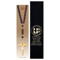 ULPE WOOD ART　イタリア　木彫クロスロザリオ　ナチュラルレッド　７ミリ珠　ROSARY WOOD TONE WITH CRUCIFIX + VELVET CASE　UP400003S