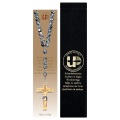 ULPE WOOD ART　イタリア　木彫   木製マーブルロザリオブラック　８ミリ珠　ROSARY MARBLED BLACK WITH CRUCIFIX + VELVET CASE UP4000013S