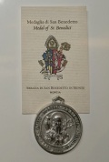 一般不可　転売不可　教会名必須　イタリア　 LAL4013SB　聖ベネディクト修道院長メダイ　修道院公認品　径３センチ