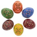 Best Pysanky 　 py5051　 ウクライナのイースターエッグピサンキ　6個セット　Set of 6 Pysanky - Wooden Ukrainian Easter Eggs