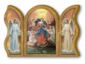 FRATELLI BONELLA　イタリア　三面卓上板絵　 FB572-28  結び目を解く聖母祈りの三連祭壇画  12 x 9 cm