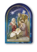 FRATELLI BONELLA　イタリア　三面卓上板絵　 FB574-98    天使とマギの聖家族の木造礼拝堂 　 6 x 9 cm