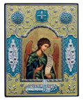 ギリシャ　Iconotechniki S.A　SKU：ME62419　大天使ミカエル　19X15CM　水色