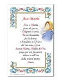 ATSITALIA 　箔押羊皮紙　英語　祈りカード　手判サイズ　6674　アヴェ・マリア　Hail Mary - Holy picture on parchment paper