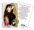ATSITALIA 　メダイ付きカード　ポーランド語　聖ファスティナ　6729　 メダルがラミネートされた祈りのカード　Saint Faustyna Kowalska - Laminated prayer card with medal