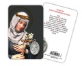 ATSITALIA 　メダイ付きカード　英語　シエナの聖カタリナ　6904(6907)　 メダルがラミネートされた祈りのカード　Saint Catherine - Laminated prayer card with medal