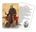 ATSITALIA 　メダイ付きカード　英語　聖ペレグレン　6967　 メダルがラミネートされた祈りのカード　Saint Peregrine - Laminated prayer card with medal