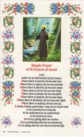 ATSITALIA 　箔押羊皮紙　英語　祈りカード　手判サイズ　7372　Saint Francis of Assisi - Holy picture on parchment paper