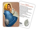ATSITALIA 　メダイ付きカード　英語　聖母子　マドンナ　マドニーナ　7514 メダルがラミネートされた祈りのカード　Madonnina - Laminated prayer card with medal