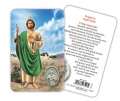 ATSITALIA 　メダイ付きカード　英語　聖ユダ　ユダタダイ　 メダルがラミネートされた祈りのカード　Saint Jude - Laminated prayer card with medal