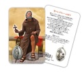 ATSITALIA 　メダイ付きカード　日本語　聖ペレグレン　8068　 メダルがラミネートされた祈りのカード　Saint Peregrine - Laminated prayer card with medal