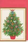 Caspari　英語　クリスマスカード　定型小型　精霊ツリー　83004