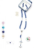 イタリア　  LALRL84-AV　クリスタル　８ミリ珠　ロザリオ 　クリームイエロー