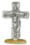 イタリア　LAL908OX　三位一体　卓上　トリニティクロス　トリニティメタルクロス Oxidised metal Cross of the Holy Trinity + base, size cm.15.5x9 908/OX