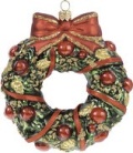 ポーランドガラス細工　　IMPULS　　A2797RB　　Christmas Wreath　やどりぎぼんぼんリース