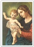 FRATELLI BONELLA　FBPCSARTE10   イタリア　名画ご絵　 カルロ・ドルチによる半貴石のマドンナ　裏白１５×１０．５センチ（ポストカードサイズ）