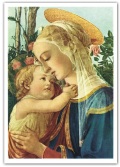 FRATELLI BONELLA　FBPCSARTE17 イタリア　名画ご絵　サンドロ・ボッティチェッリの聖母子像　裏白１５×１０．５センチ（ポストカードサイズ）