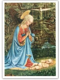 FRATELLI BONELLA　FBPCSARTE25   イタリア　名画ご絵　フィリッポ・リッピが崇拝する聖母　裏白１５×１０．５センチ（ポストカードサイズ）