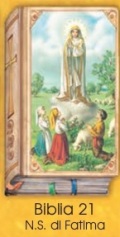 イタリア　紙カード金箔押　聖書型　紙裏白　ご絵　CRBibLia21 ファティマの聖母　　１２．５×７．５センチ　高級紙裏白