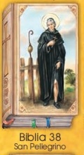 イタリア　紙カード金箔押　聖書型　紙裏白　ご絵　CRBibLia38　聖ペレグレン　１２．５×７．５センチ　高級紙裏白