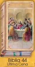 イタリア　紙カード金箔押　聖書型　紙裏白　ご絵　CRBibLia44  最後の晩餐　１２．５×７．５センチ　高級紙裏白