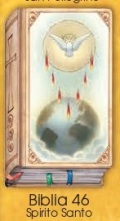 イタリア　紙カード金箔押　聖書型　紙裏白　ご絵　CRBibLia46  精霊　１２．５×７．５センチ　高級紙裏白