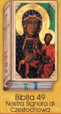 イタリア　紙カード金箔押　聖書型　紙裏白　ご絵　CRBibLia49  チェストホバの聖母　１２．５×７．５センチ　高級紙裏白