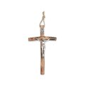 一般不可　転売不可　イタリア　 LALCC303　木製丸クロス 　Fir Wood Cross Metal Christ  cm.14x6,5