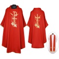 教会住所または寄進者宅　神父　司祭　牧師用　レッド：ゴシック・カズラ　ストールセット　GV_D170_3R_FPH_M46_RC4_UL