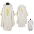 教会住所または寄進者宅　神父　司祭　牧師用　アイボリー：ゴシック・カズラ ストールセット  GV_D170_5I_FPH_M06_RC4_UL