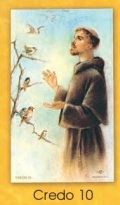 イタリア　紙カードご絵　CRCREDO10  アッシジの聖フランシスコ　１０５mm×６３ｍｍ　裏白