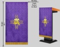 教会・関連組織住所または寄進者宅のみお届け　 講壇布（前布) または記章用（ハンキング）　紫　パンと魚　36×18インチ　縦９０センチ横４５センチ　　