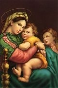 FRATELLI BONELLA　イタリア　ポストカード　FIDES136   小椅子の聖母子　１０×１５ｃｍ　厚手紙　裏面洋はがき仕様　１枚