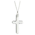 イタリア　クロスペンダン　FF000098　キャップ付きガラスクロスメタルネックレス Glass cross metal necklace with cap