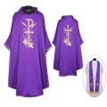 教会住所または寄進者宅　神父　司祭　牧師用　パープル：ゴシック・カズラ　ストールセット　 GV_D170_2V_FPH_M46_RC4_UL