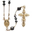 イタリア　スワロフスキー　最高級　オープントップ　スターリングロザリオ金色４ミリ　カプリブルー　０９７