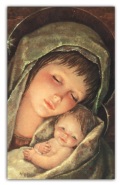 FRATELLI BONELLA　イタリア　紙のご絵 FBITALIA04 　 マドンナと子供  裏白手判サイズ　9 x 14 cm