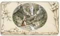 FRATELLI BONELLA　イタリア　紙のご絵　FBLOURDES-6　 ルルドの聖母　金色の縁取りと丸みを帯びた角を持つ伝統的な聖なるカード裏白無地　5.5X 10 Cm